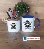 Erkek Kuaförü Kalemlik, Kupa Bardak T Kişiye Özel Hediye (Model 6)