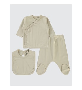 Civil Baby Kız Bebek Zıbın Takımları 0-1 Ay Benetton (Bej)