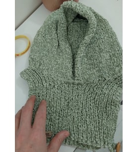 Kadife Çocuk Balaklava, Kışlık Çocuk Şapkaları , El Yapımı Kemzey Handmade Balaclava (Yeşil)