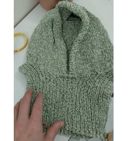 Kadife Çocuk Balaklava, Kışlık Çocuk Şapkaları , El Yapımı Kemzey Handmade Balaclava (Yeşil)
