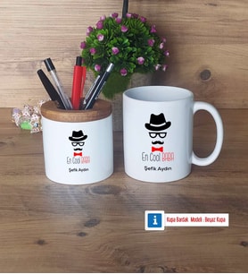 En Cool Baba Kalemlik, Kupa Bardak T Kişiye Özel Hediye Babaya Hediye (Model 4)