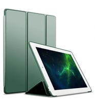 Apple iPad 8. Nesil 10.2 Kılıf PU Deri Smart Standlı Case A2270 A2428 A2429 A243 (Koyu Yeşil)