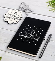BK Gift Kişiye Özel İsimli Beyaz Defter Kalem Ve Anahtarlık Hediye Seti-4 (Model 2)