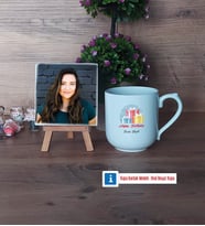 Doğum Günü Hediyesi Fotoğraflı Dekoratif Taş, Kupa Bardak Beyaz Hediye (Model 5)