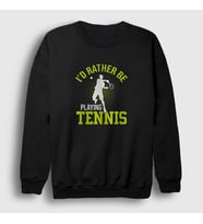 Presmono Unisex Bordo I Rather Play Spor Tennis Tenis Sweatshirt 334809tt (Siyah)