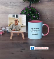 Anneanneye Hediye Fotoğraflı Dekoratif Taş, Kupa Bardak Beyaz Hediye (Model 6)