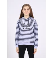 Toontoy Kız Çocuk Nakışlı Sweatshirt (Mavi)