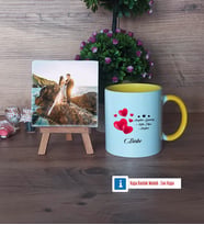 Sevgililer Günü Hediyesi Fotoğraflı Dekoratif Taş, Kupa Bardak Beyaz Hediye (Model 7)
