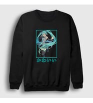 Presmono Unisex Beyaz Miku Hatsune Sweatshirt 439523tt (Siyah)