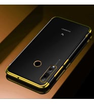 Huawei Y9 Prime 2019 Kılıf Zore Dört Köşeli Lazer Silikon Kılıf (Gold)