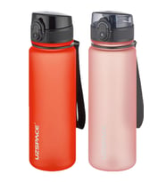 Uzspace 2'li Tritan Matara Seti 500 ml 14 Farklı Renk Seçeneği FiftyFifty (Pembe-Mınt)