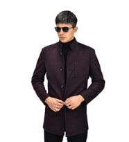 Erkek Hakim Yaka Kaşe Kaban BGL-ST03412 (Bordo)