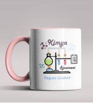 Kişiye Özel Kimya Öğretmeni Tasarım Siyah Renk Kupa Bardak 9 (Pembe)
