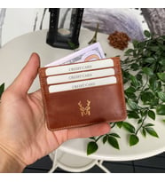 Modica Ducal - Hakiki Deri Ultra İnce Kartlık, Minimalist Kredi Kartı Kılıfı (Taba)