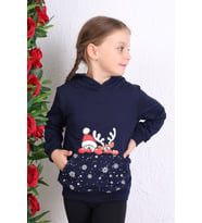 Toontoy Unisex Çocuk Baskılı Sweatshirt (Lacivert)