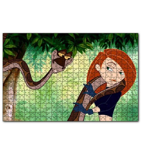 Cakapuzzle Kim Possible ve Kahverengi Yılan  Puzzle Yapboz MDF (Ahşap) (1000 Parça)