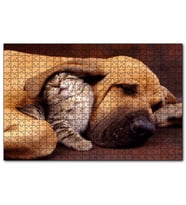 Cakapuzzle Sevimli Sharpy Köpek ve Yavru Kedi  Puzzle Yapboz MDF (Ahşap) (1000 Parça)
