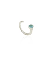 Kadir Jewellery 925 Ayar Gümüş Kaplama Zirkon Taşlı Ayarlanabilir Kadın Minimal Yüzük (Açık Mavi)