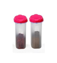 Moonstar İkili Baharatlık Tuzluk Karabiberlik Pratik Kullanım 2X200ML (Fuşya)
