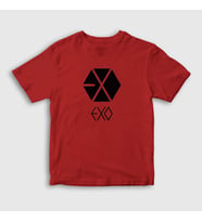 Presmono Unisex Çocuk Beyaz Logo Exo T-Shirt 61478tt (Kırmızı)