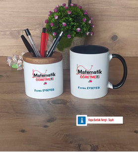 Matematik Öğretmeni Kalemlik, Kupa Bardak T Kişiye Özel Hediye Öğretmenler Günü Hediyesi (Model 12)
