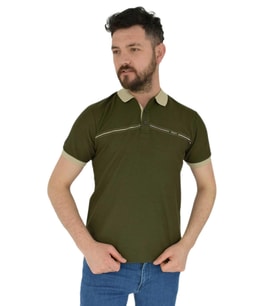 Erkek Polo Yaka Tişört Waffle 2369 BGL-ST02792 (Haki)