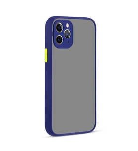Apple iPhone 12 Pro Kılıf Zore Hux Düğme ve Kapak Zıt Renk Kılıf (Lacivert)
