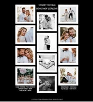 12 Adet 15x15 Çerçeve - Mdf Çerçeve - Kare Fotoğraf Çerçevesi (Beyaz)