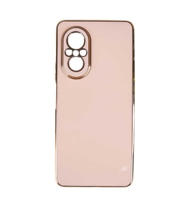 Huawei Nova 9 SE Kılıf Kenarları Gold Kamera Korumalı Renkli Pastel Silikon Açık Yeşil BARK (Rose - Gold)