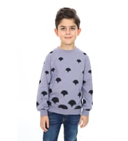 Toontoy Erkek Çocuk Baskılı Sweatshirt (Koyu Gri)