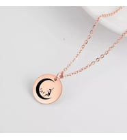 Kişiye Özel 925 Ayar Gümüş Ay Üzerinde Dans Disk Kolye (Rose)