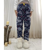 Kadın Polar Pijama Altı Kışlık Lastikli Bel Tek Alt (Beyaz)