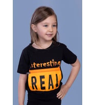 Toontoy Kız Çocuk Crop Model Cebi Reflektör Detaylı Baskılı Tişört (Siyah)