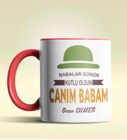 Kişiye Özel Canım Babam 3 Tasarımlı Siyah Kupa Bardak (Kırmızı)