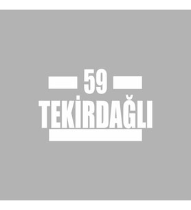 59 Tekirdağlı Araba Sticker siyah 16x9 CM (Beyaz)