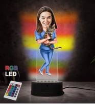 Doğum Günü Hediyesi,Sevgiliye Hediye, Kişiye Özel Fotoğraflı Veteriner Karikatür 3D Led Lamba (RGB)