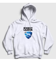 Presmono Unisex Beyaz Logo Oyun Rocket League Kapüşonlu Sweatshirt 491650tt (Beyaz)