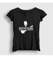 Presmono Kadın Beyaz Logo Buckethead T-Shirt 456527tt (Siyah)