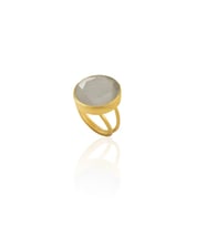 Kadir Jewellery 22 Ayar Altın Kaplama Zirkon Taşlı Kadın Otantik Yüzük (Gri)