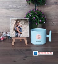 Anneye Doğum Günü Hediyesi Fotoğraflı Dekoratif Taş, Kupa Bardak Beyaz Hediye (Model 12)