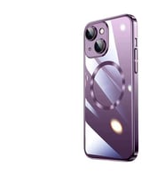 iPhone 14 Plus Kılıf Wireless Şarj Özellikli Riksos Magsafe (Koyu Mor)