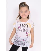 Toontoy Kız Çocuk Dijital Baskılı Tişört (Sarı)