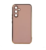 Samsung Galaxy A54 Kılıf Kenarları Gold Kamera Korumalı Renkli Pastel Silikon Siyah BARK (Rose - Gold)