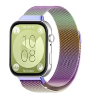 Huawei Watch Fit 3 Uyumlu Paslanmaz Hasır Örgü Metal Milano Kordon Strap (Siyah)