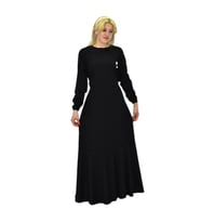 Kadın Bürümcük Uzun Kol Elbise BGL-ST03723 (Siyah)
