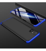 Samsung Galaxy M51 Kılıf 3 Parça Slim Sert Silikon Kapak AYS (Siyah-Mavi)