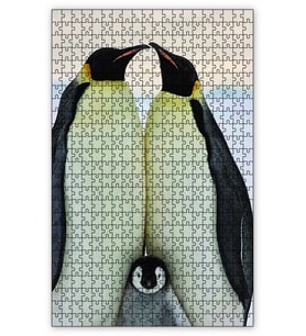 Cakapuzzle Penguen Ailesi Puzzle Yapboz MDF (Ahşap) (1000 Parça)