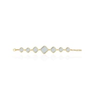 Kadir Jewellery 22 Ayar Altın Kaplama Zirkon Taşlı Ayarlanabilir Zincir Bileklik (Gri)