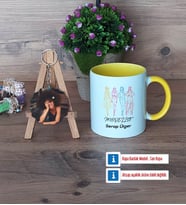 Modelist Kupa Bardak Beyaz ve Fotoğraflı Ahşap Anahtarlık Hediye (Model 7)