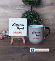 Öğretim Üyesi Dekoratif Taş, Kupa Bardak Kırmızı Hediye Öğretmenler Günü Hediyesi (Model 9)